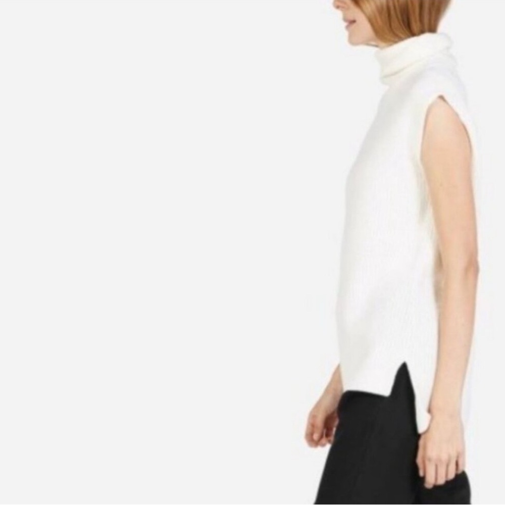 Everlane -Women’s The Chunky 100% Wool Sleeveless Turtleneck Vest Sweater Top Xs View 2